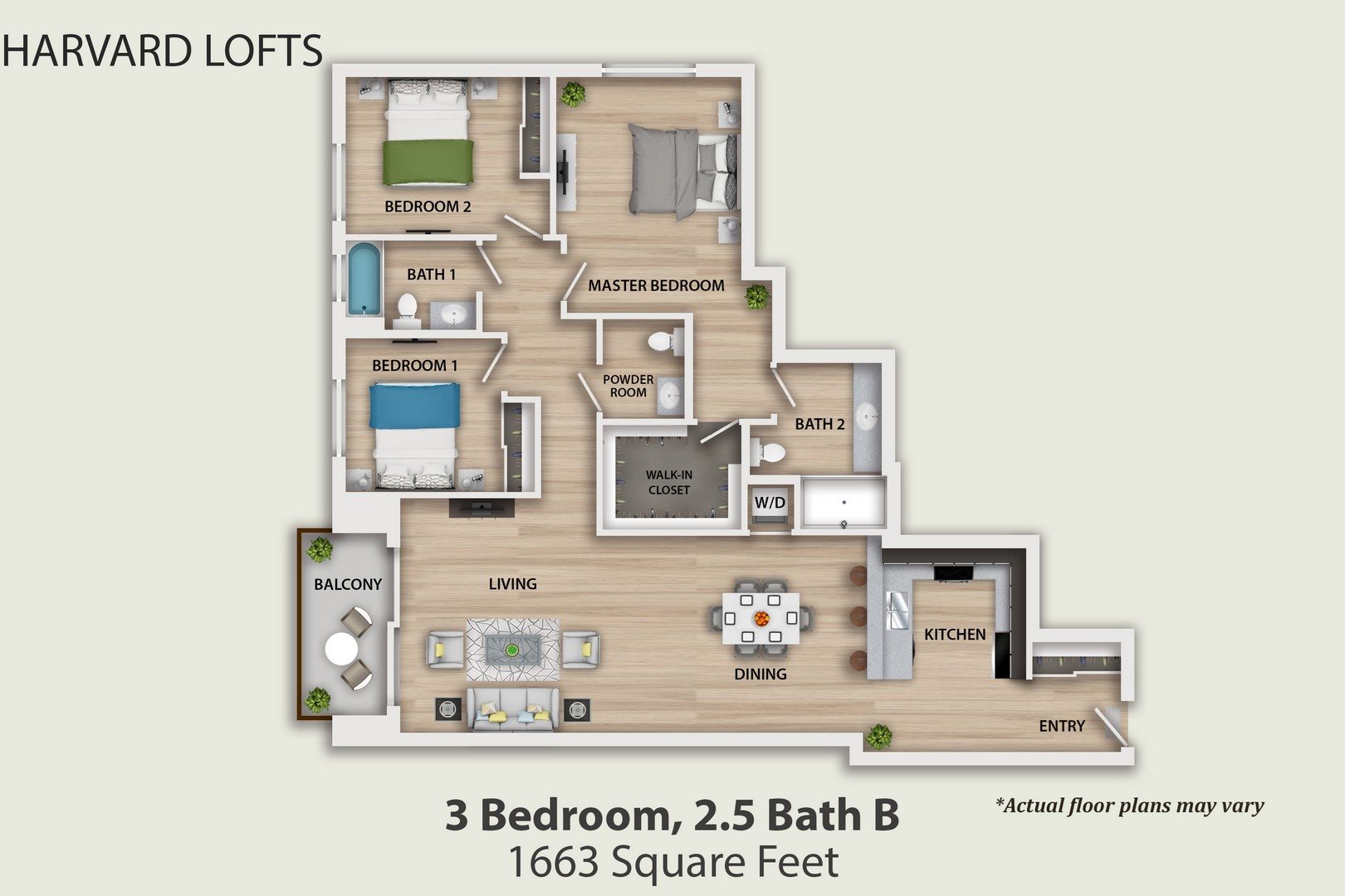 3 Bedroom, 2.5 Bath B Floor Plan 21